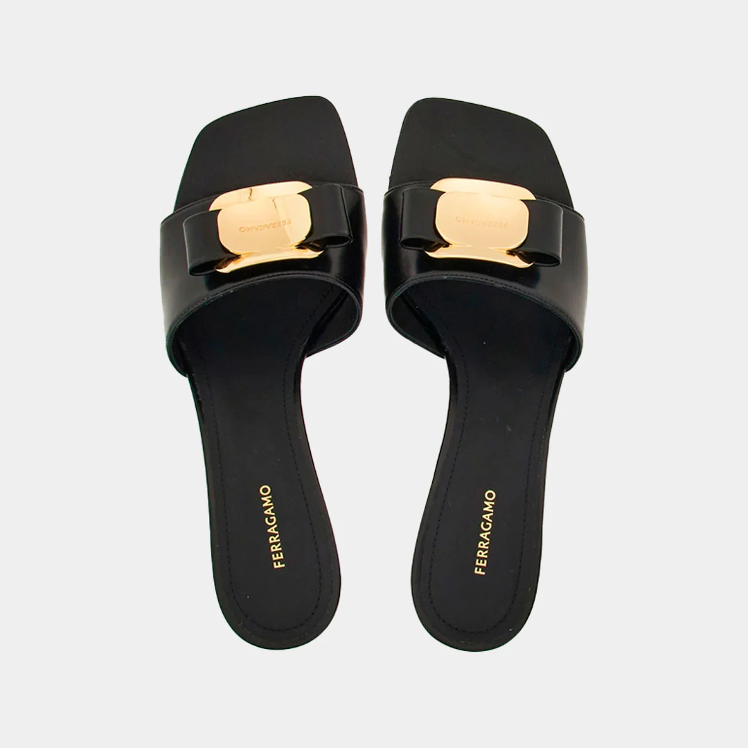 Sandalia Dama Gancini Zelie New Vara Negro S.F. - Imagen 6