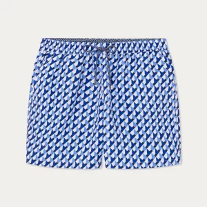 Bermuda Playera Azul Diseño H.L.