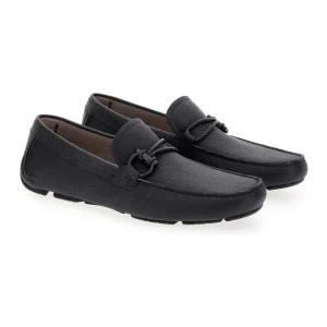 Mocasín Negro Cuero Broche Gaccini S.F.