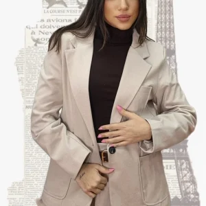 Blazer Oversize Bolsillos Beige