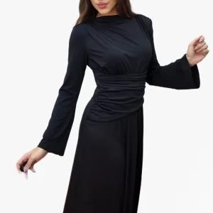 Vestido Drapeado Negro