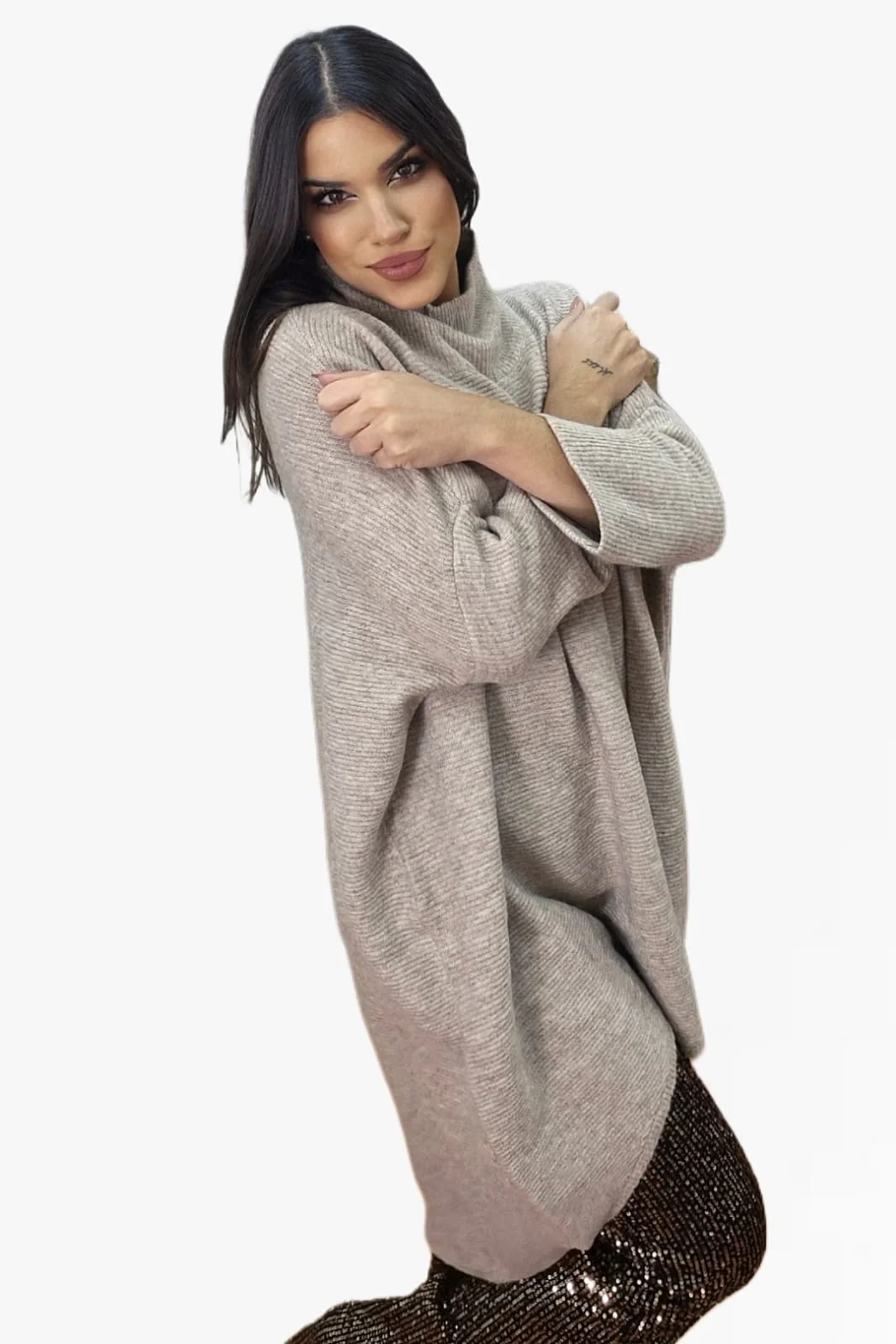 Jersey Largo Desigual Beige - Imagen 3