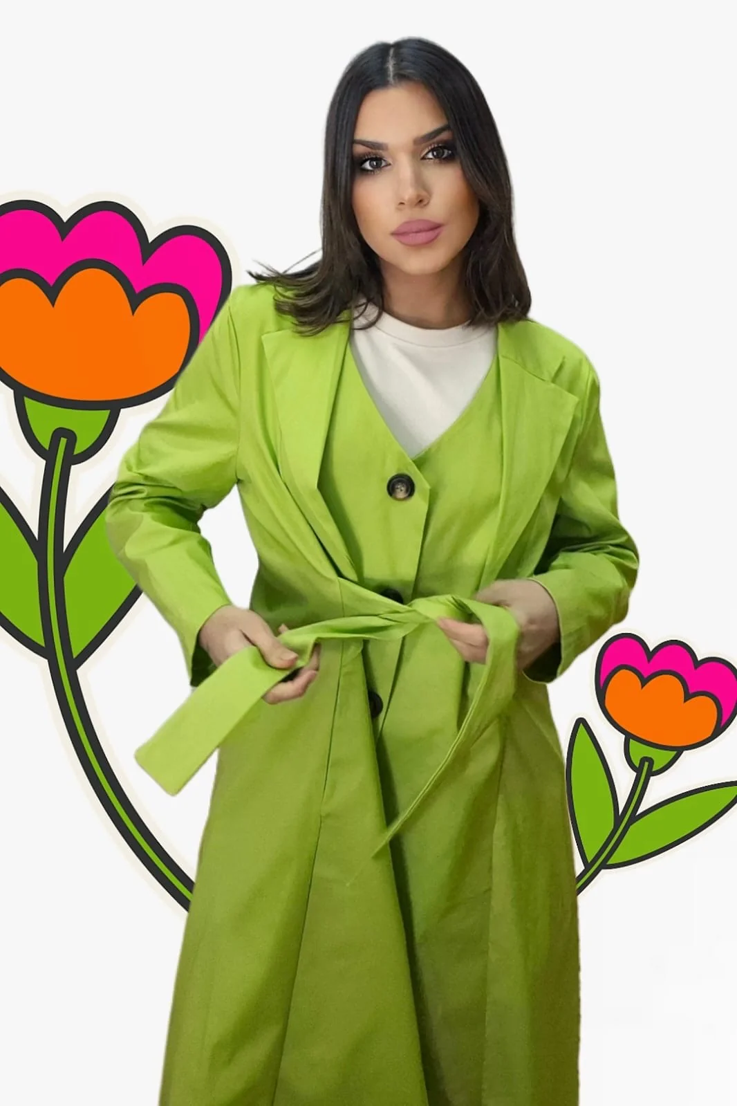 Gabardina Irregular Verde