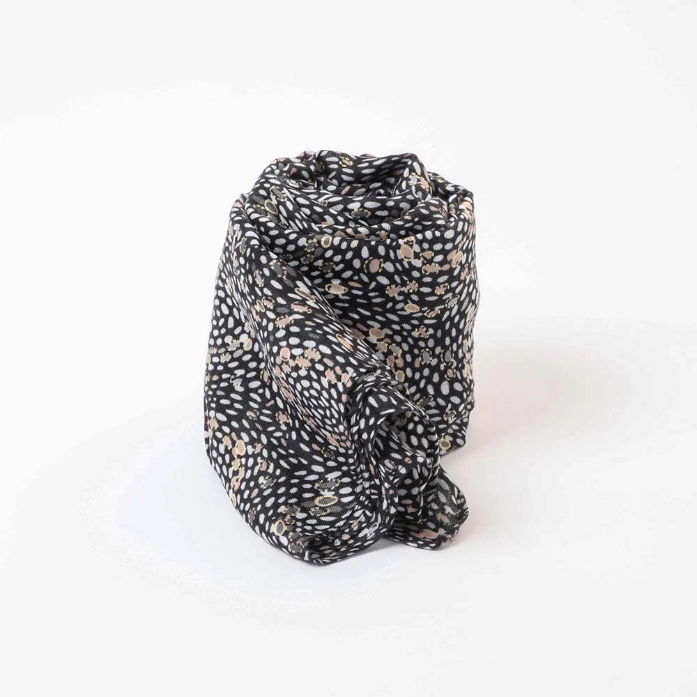 Pañuelo Estampado Metz Negro Tatienne