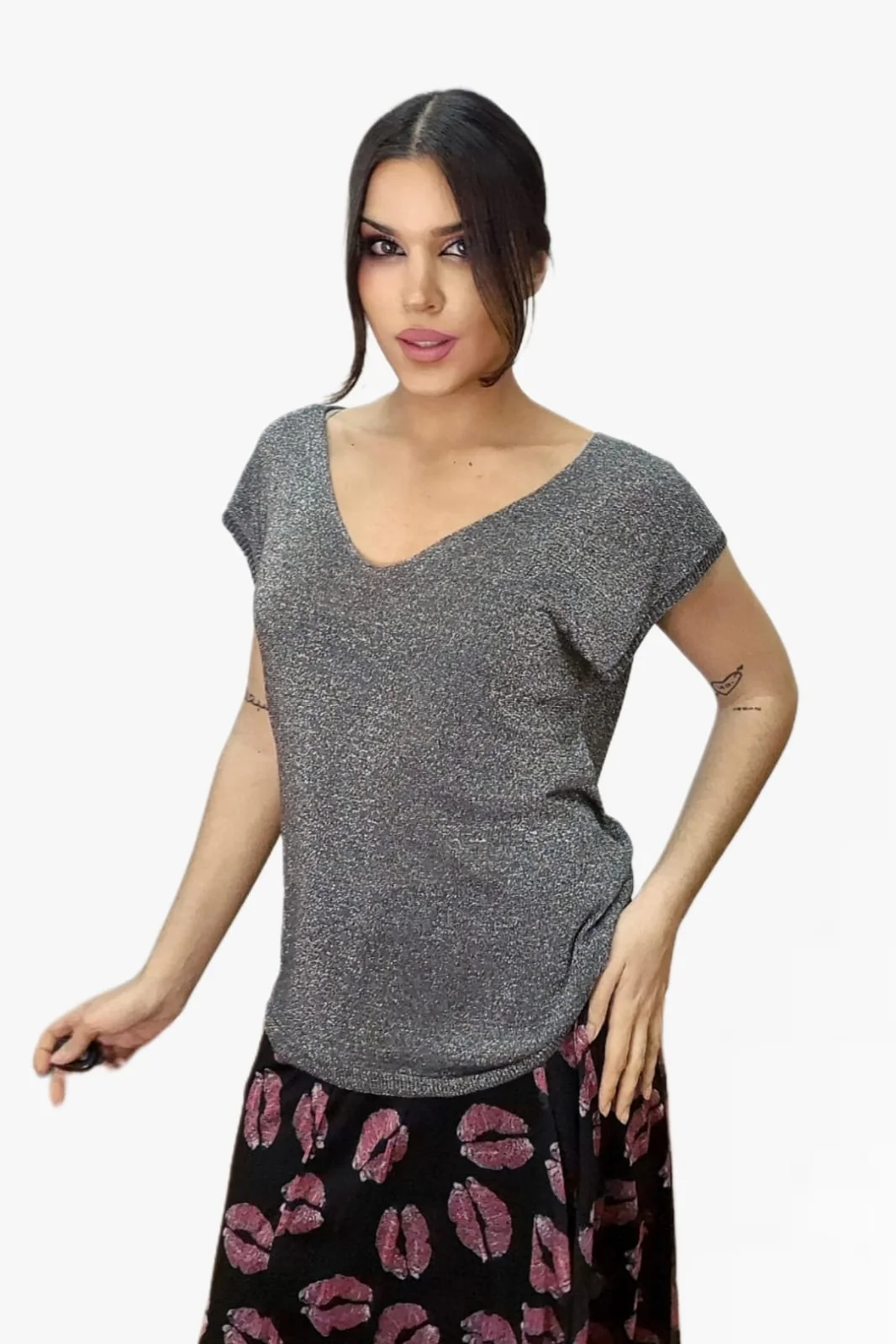 Camiseta Punto Pico Negra - Imagen 4