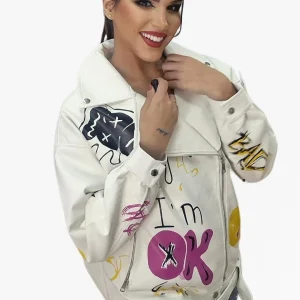 Biker Oversize Graffity Blanca