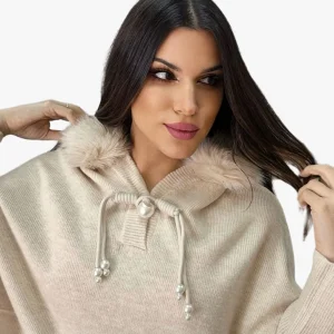 Jersey Capucha Pelo Beige