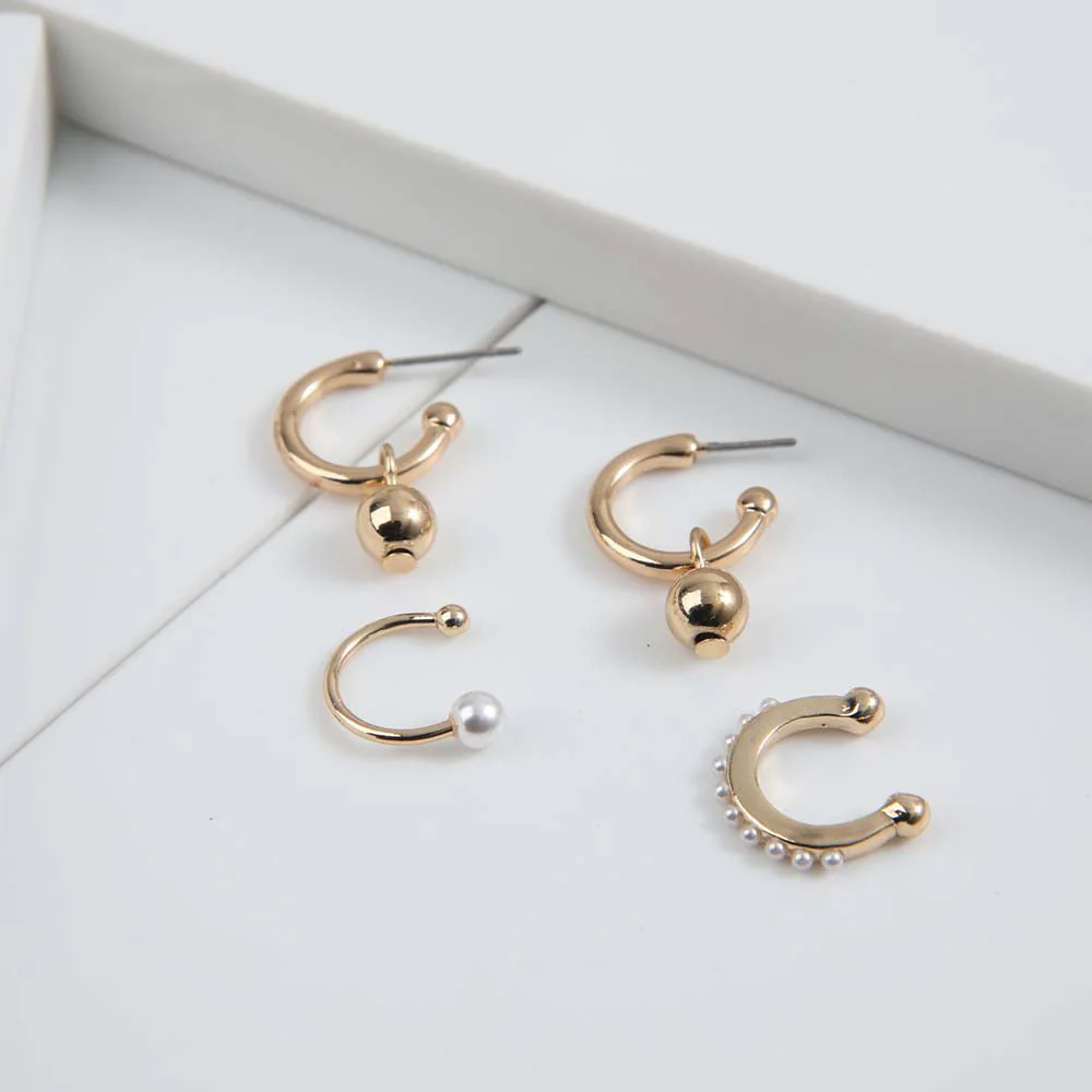 Set Aros Glitter Dorado i-D