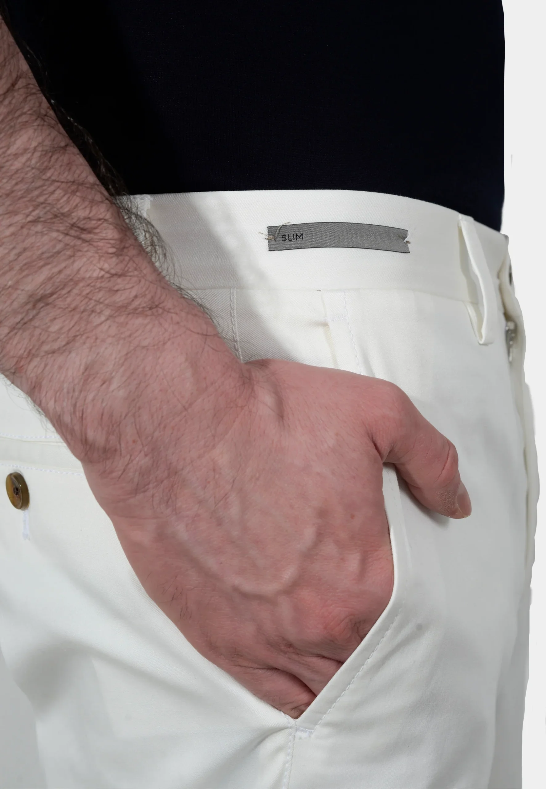Pantalón Clásico Hombre Blanco C. - Imagen 4