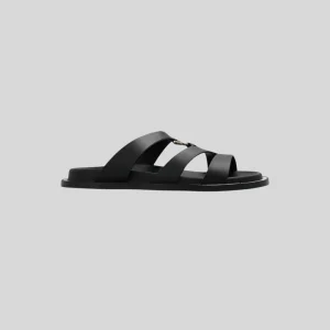 Sandalias Slides Con Detalle Vara Color Negro S.F