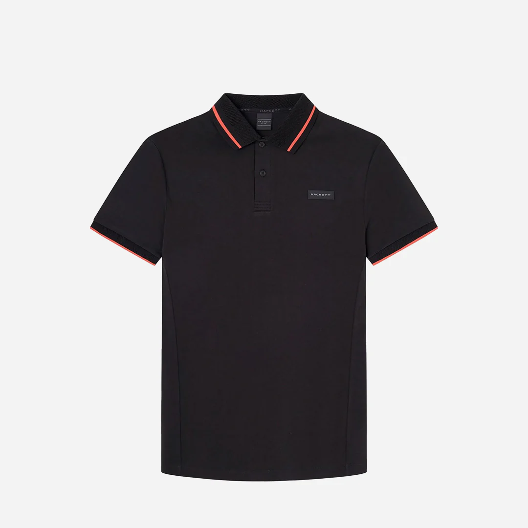 Camiseta Polo Negra/Naranja H.L.