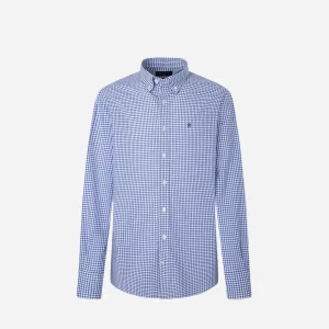 Camisa de Cuadros Clásica Azul Claro H.L.