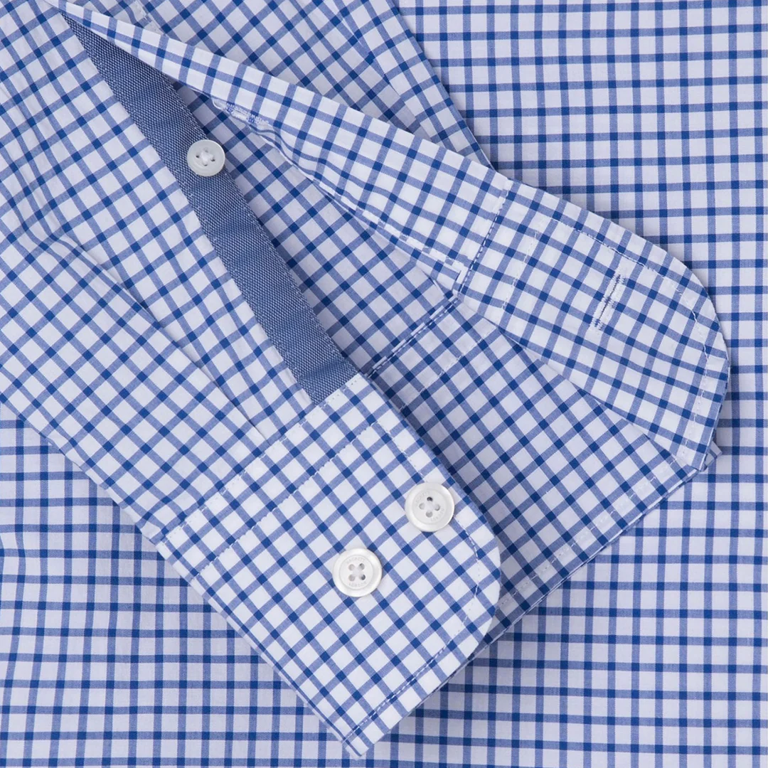 Camisa de Cuadros Clásica Azul Claro H.L. - Imagen 3