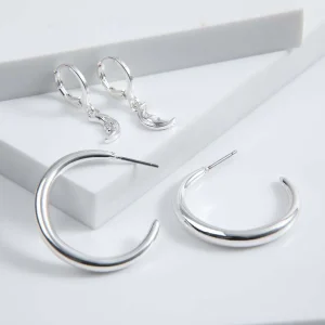 Set Aros Luz Plateado i-D