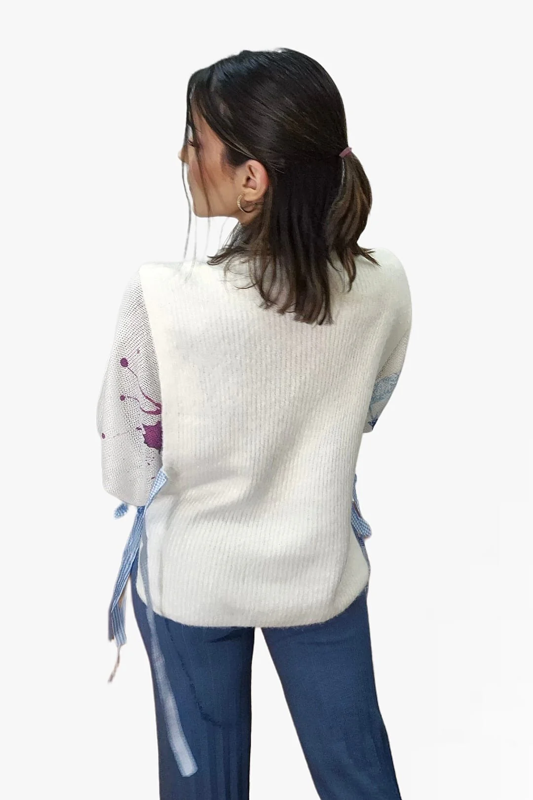 Camiseta Hombreras Lazo Lateral Blanca - Imagen 4