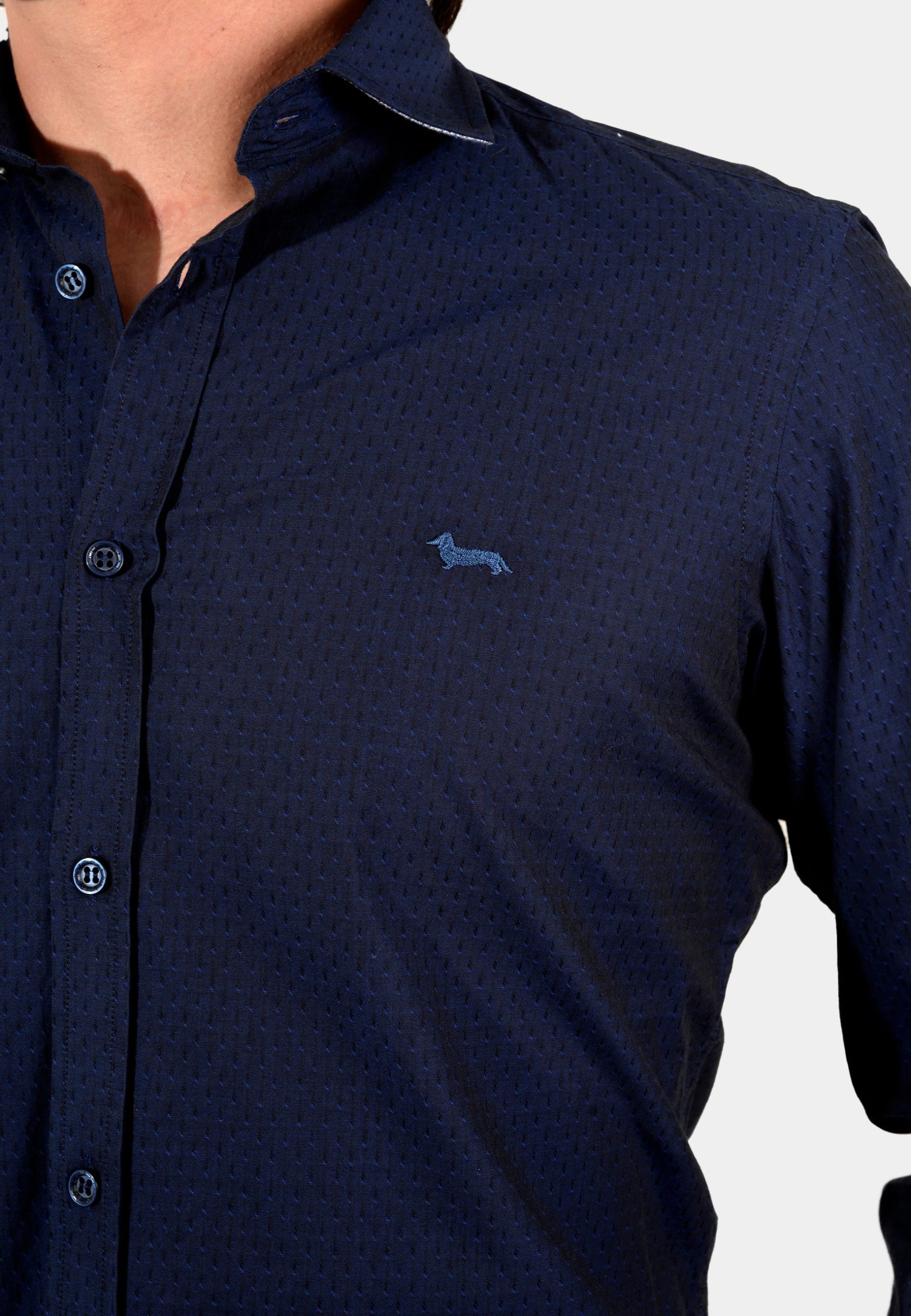 Camisa Sport Azul Marino Algodón H&B - Imagen 3