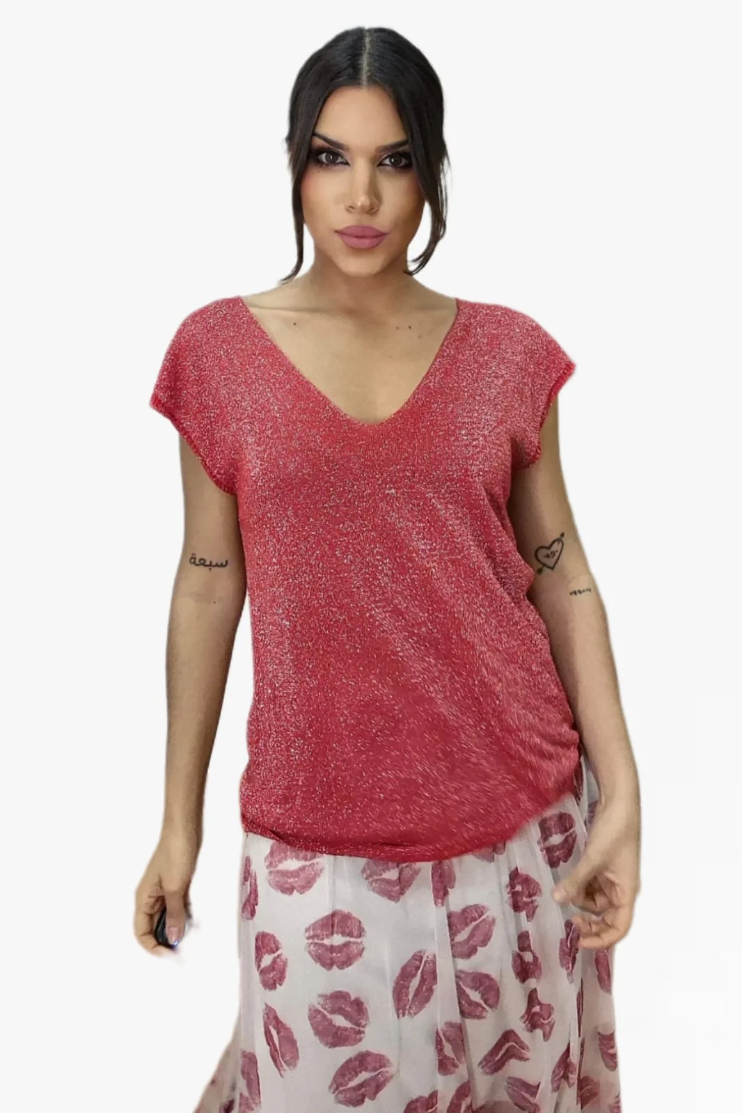 Camiseta Punto Pico Roja - Imagen 5