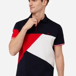 Camisa Polo Hombre Azul/Rojo H&B