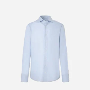 Camisa Rayas Finas Azul H.L.