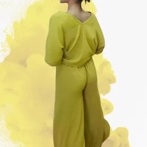 Pantalon Pareo Boton Mostaza