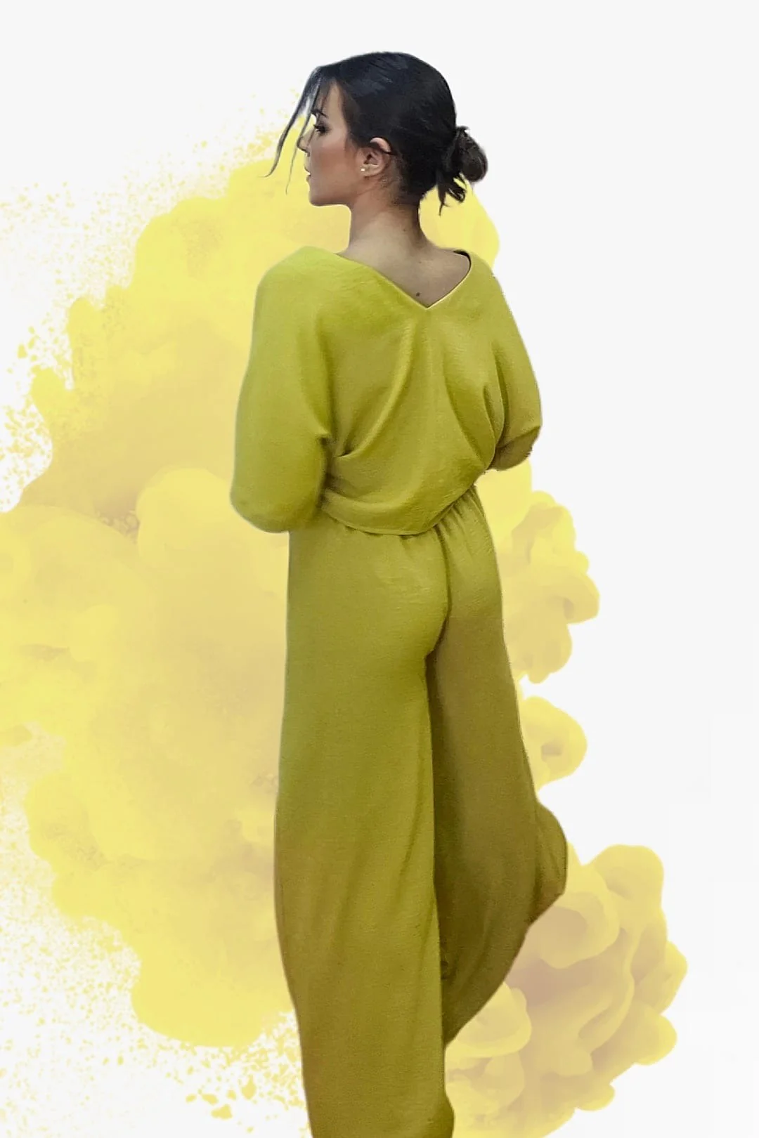 Pantalon Pareo Boton Mostaza