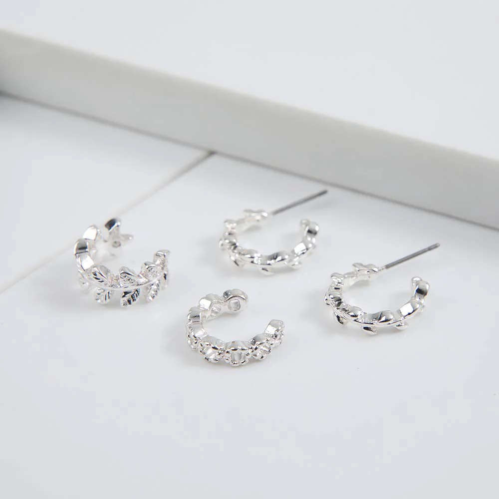 Set Aros Glam Plateado i-D