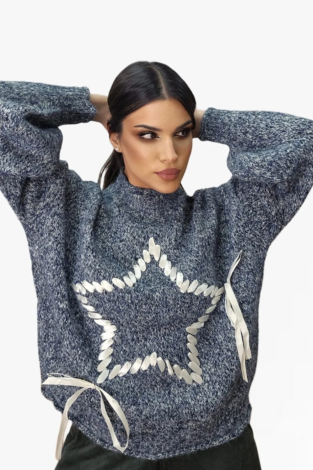 Jersey Estrella Trenzada Gris