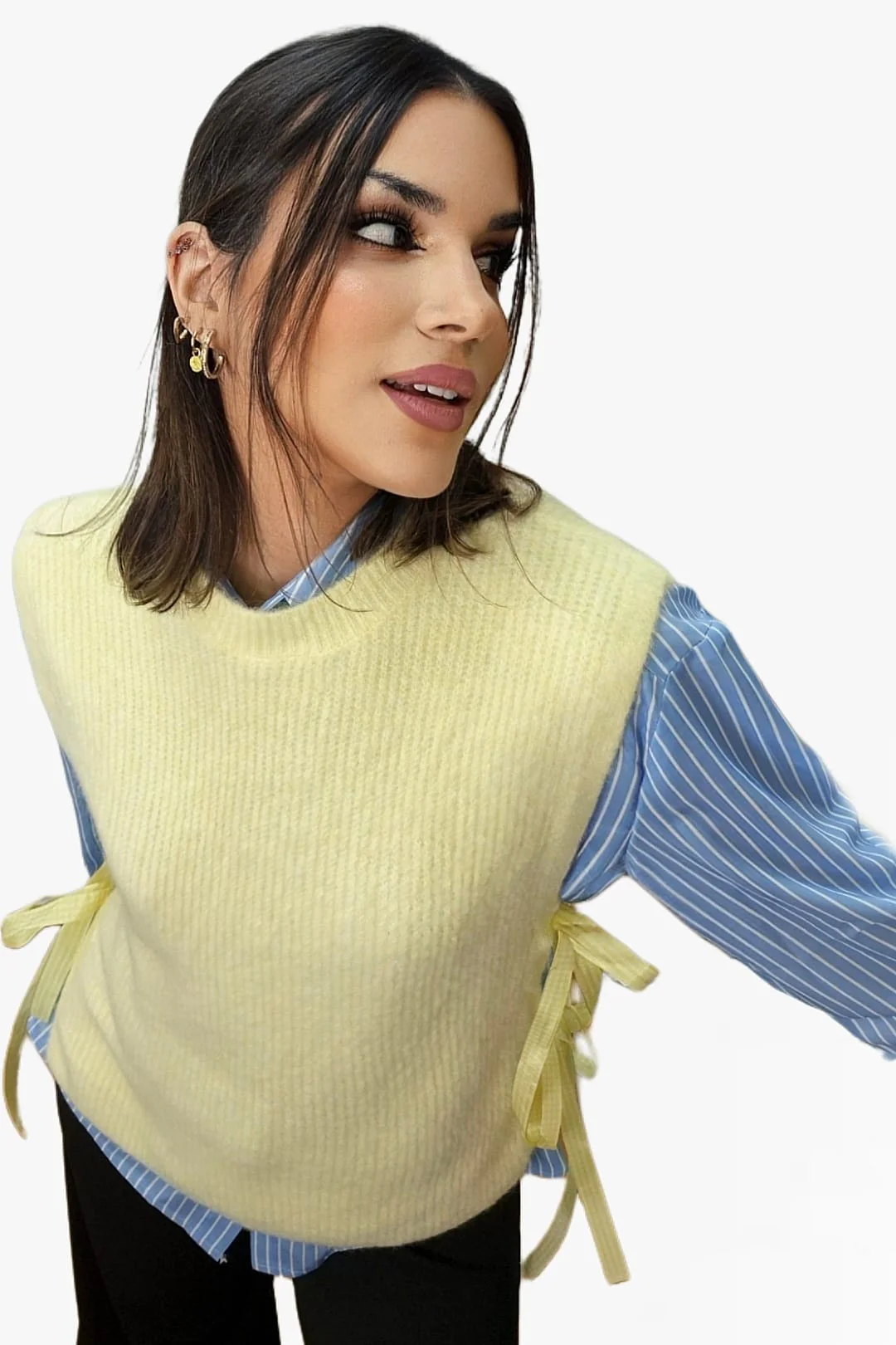 Camiseta Hombreras Lazo Lateral Amarilla - Imagen 5