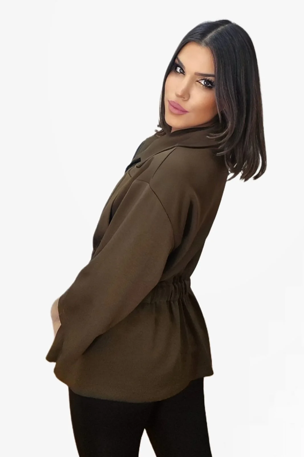 Chaqueta Punto Cremalleras Marrón - Imagen 4