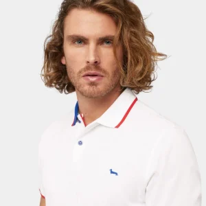 Camiseta Polo Blanco/Rojo H&B