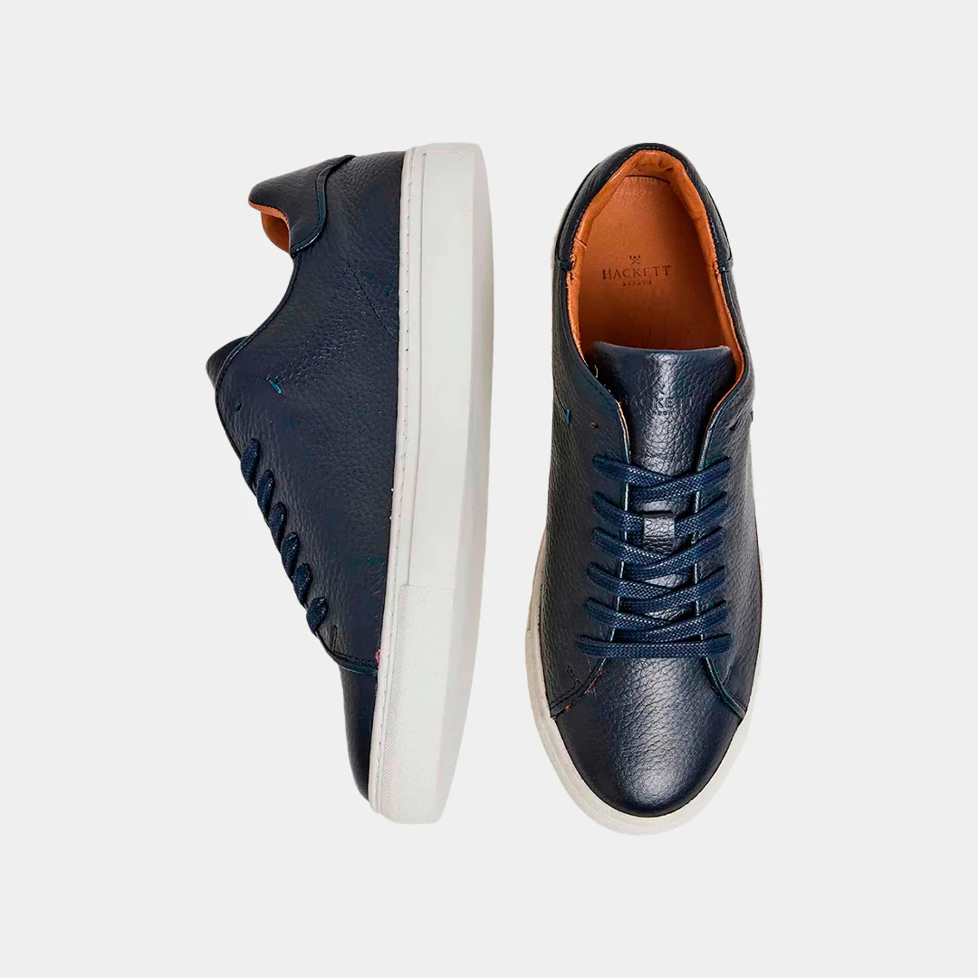 Zapatillas Cuero Azul Granulado H.L. - Imagen 3