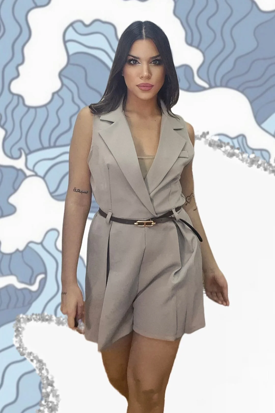 Mono Solapa Cruzada Marrón