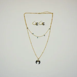 Pack Aros + Collar Luna Dorado Tatienne