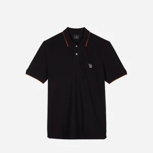 Camiseta Polo Negra/Naranja P.S.