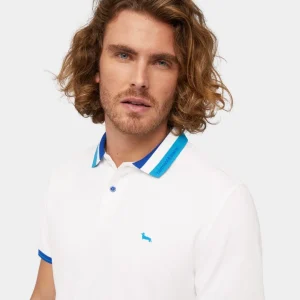 Camiseta Hombre Polo Blanca/Azul H&B