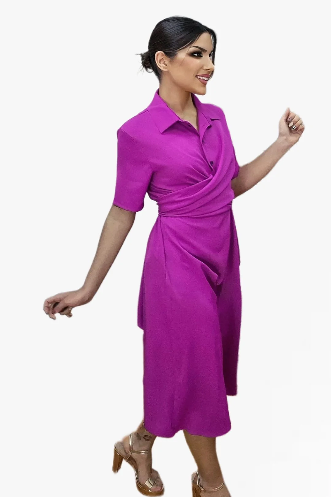 Vestido Escote Cruzado Malva - Imagen 4