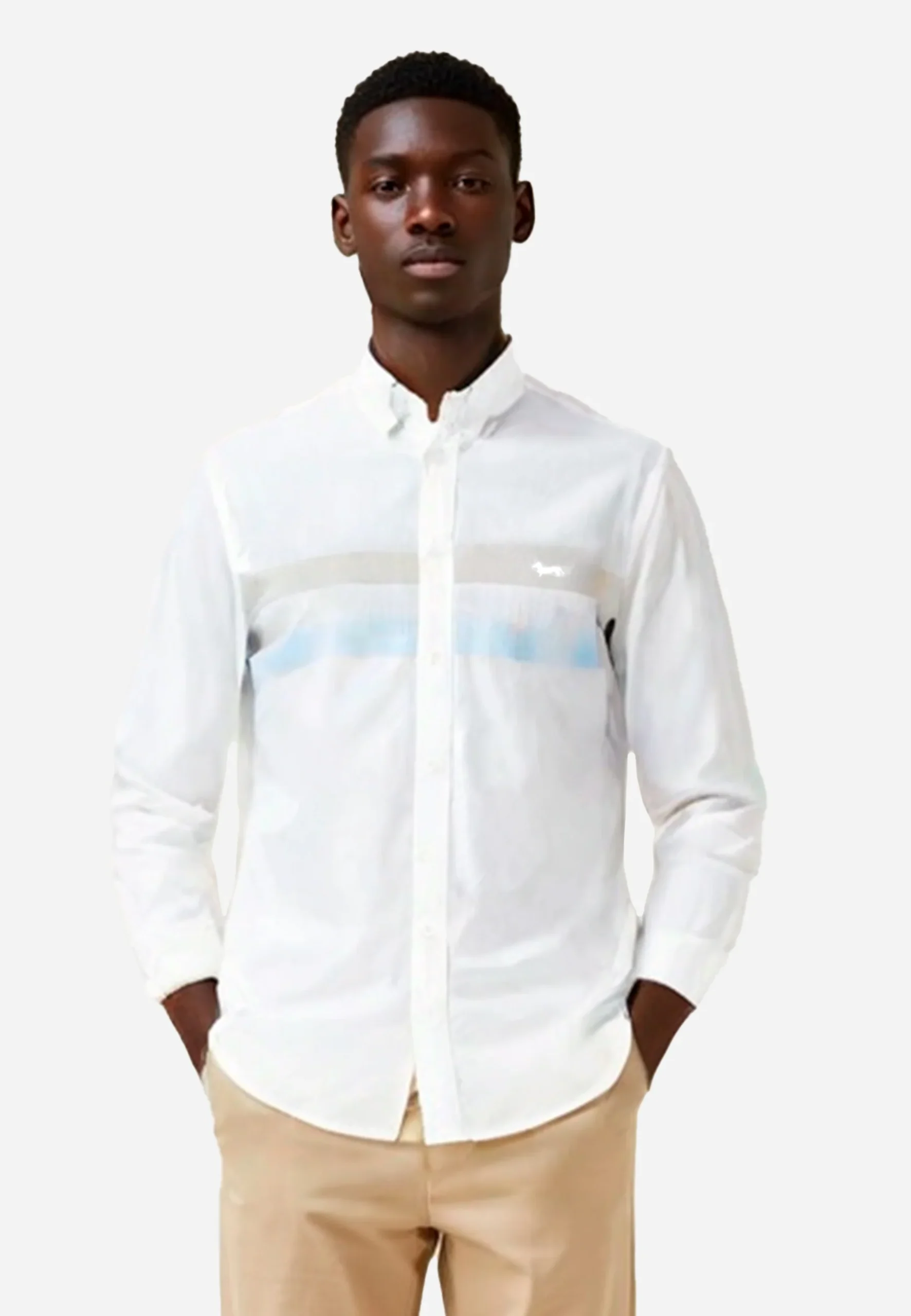 Camisa Sport Blanca/Azul H&B