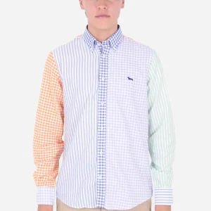 Camisa Manga Larga Patchwork Colores H&B