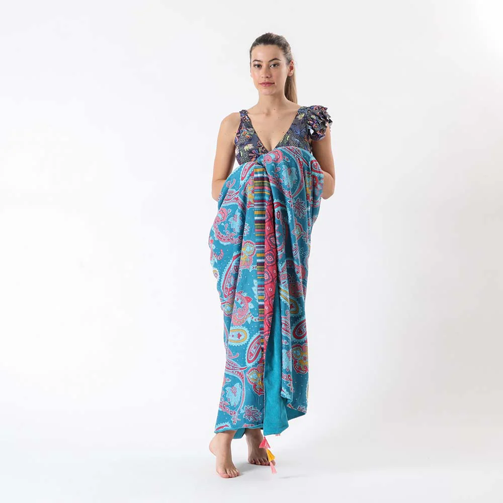 Toalla Paisley Celeste Humana - Imagen 3