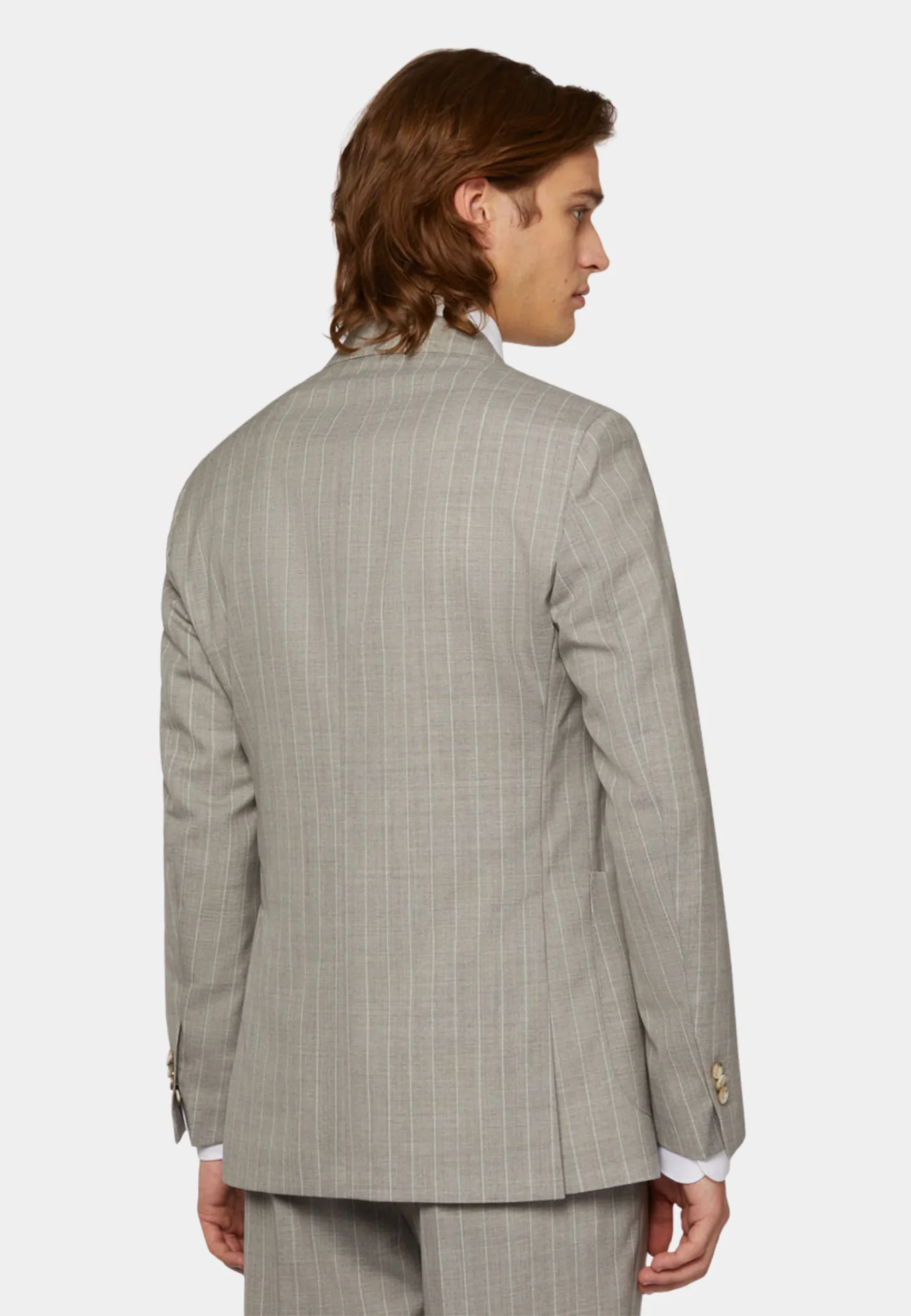 Traje de Hombre Rayas Gris Lana B. - Imagen 3