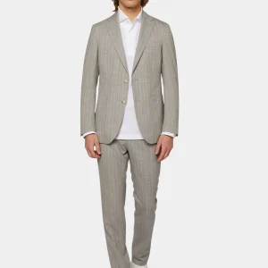 Traje de Hombre Rayas Gris Lana B.