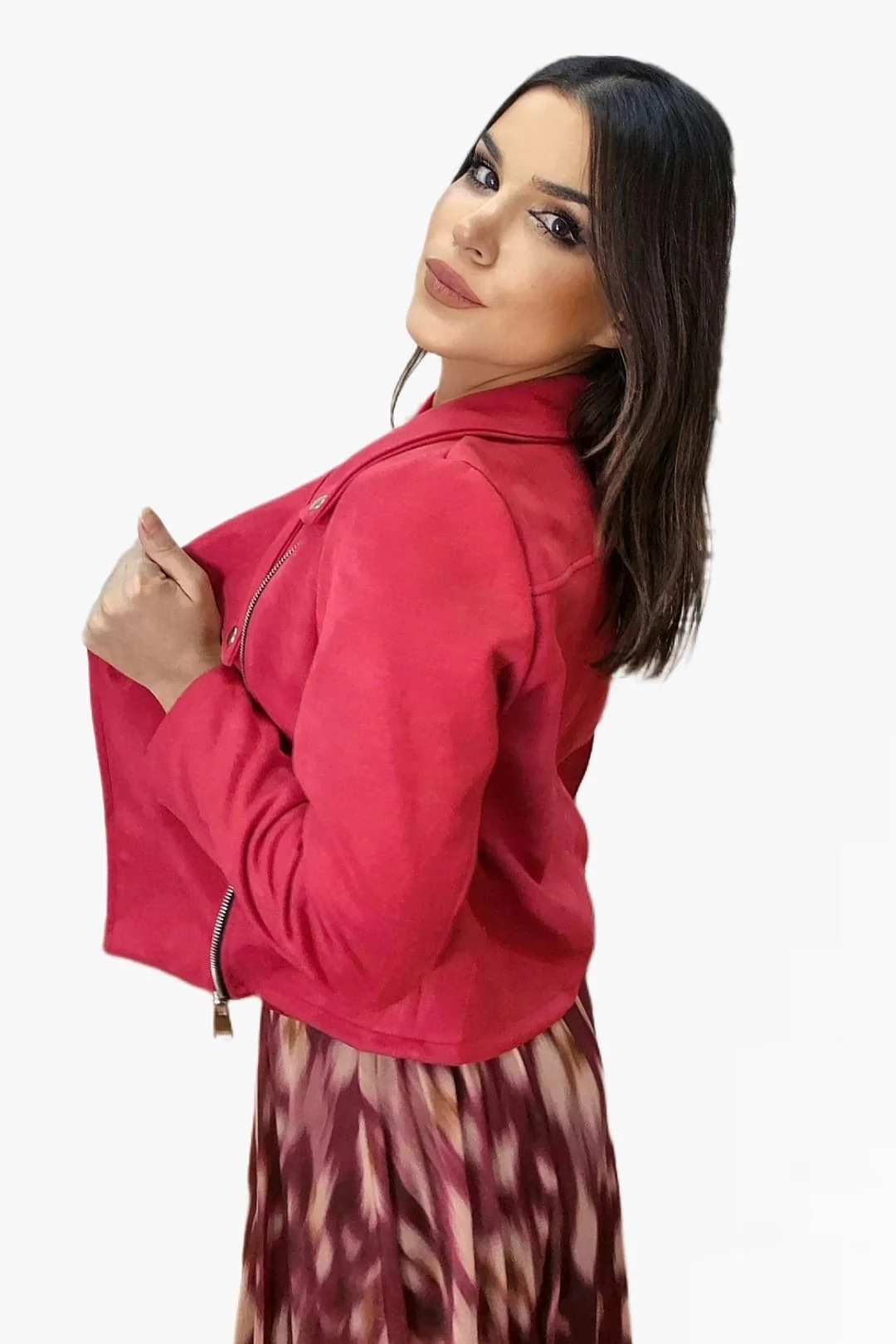 Biker Cremalleras Melocoton Roja - Imagen 4