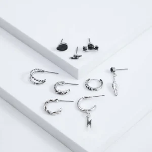 Set Aros Tipuana Plateados Humana