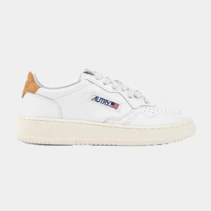 Tenis Medalist Dama en Cuero Blanco/Miel