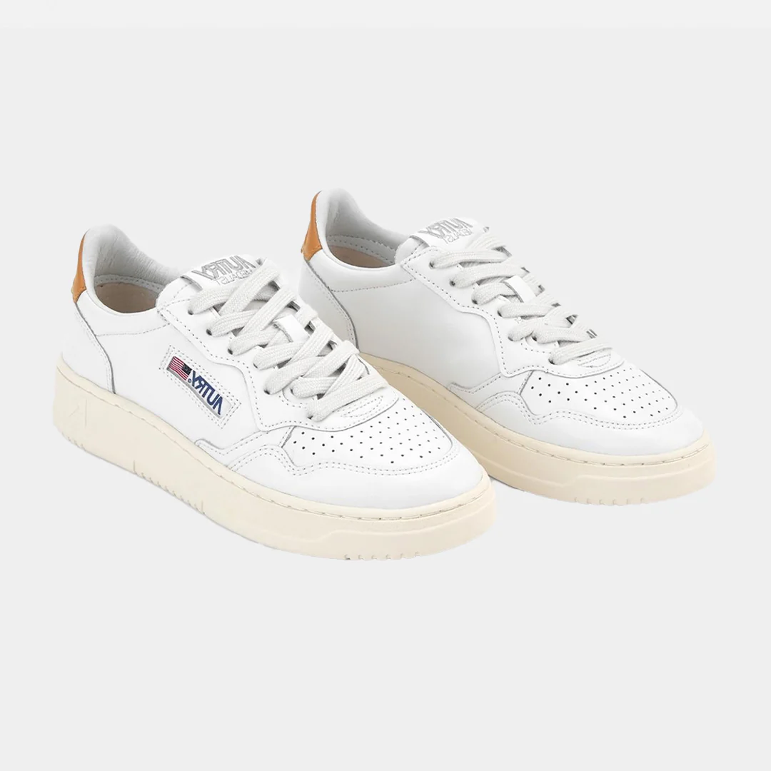 Tenis Medalist Dama en Cuero Blanco/Miel - Imagen 3