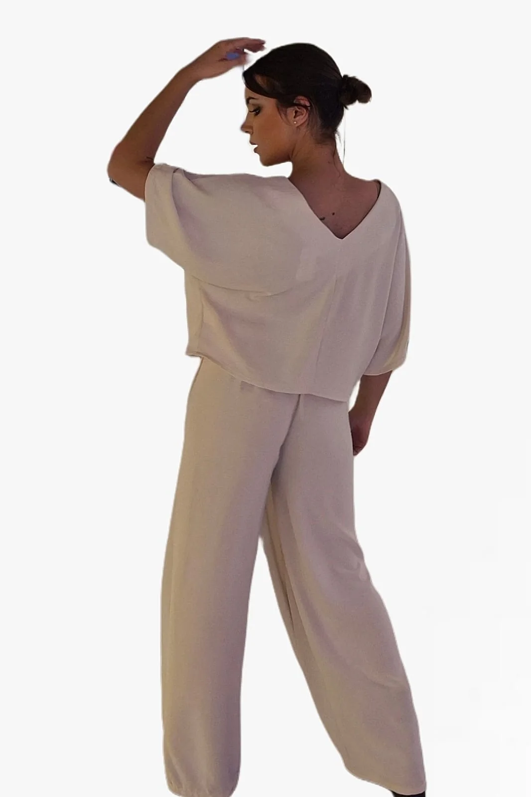 Pantalon Pareo Boton Beige - Imagen 9