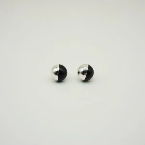 Aros Pegado Esferas Negros Tatienne