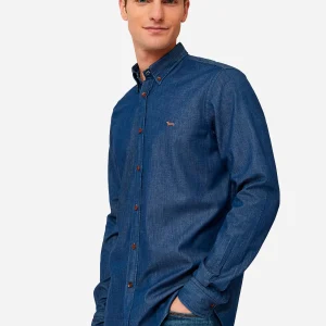 Camisa Sport Azul Fit Algodón H&B