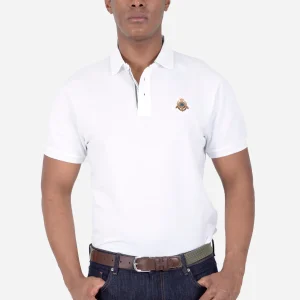 Camiseta Polo Hombre Cremallera Blanca H.L.
