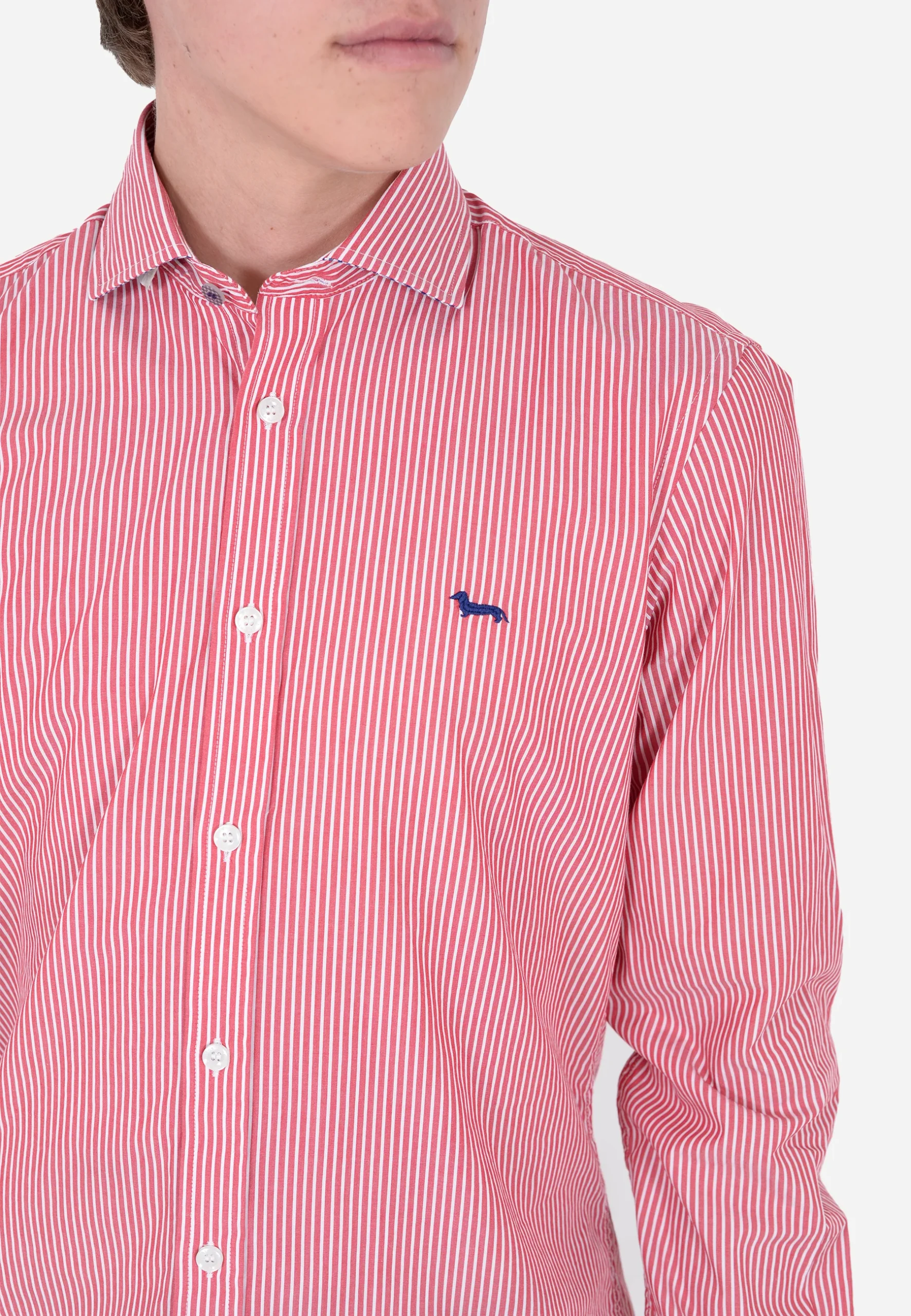 Camisa Clásica Rayas Verticales Rojas H&B - Imagen 5